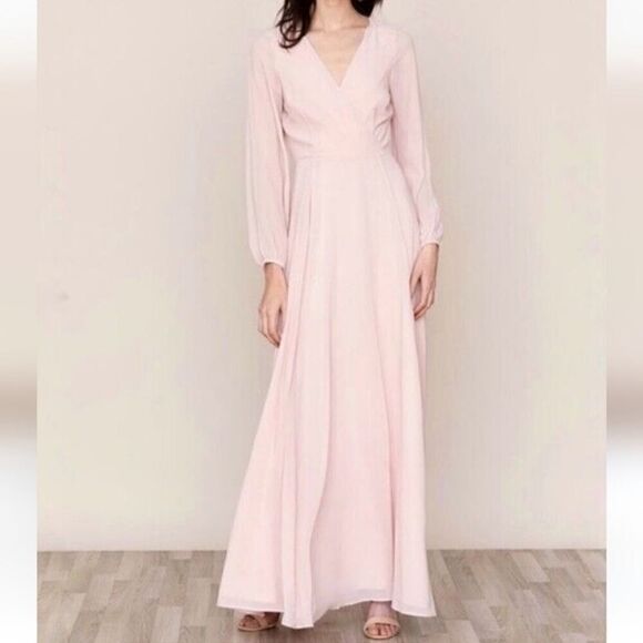 Yumi Kim Love Affair Long Sleeves Maxi Dress in Blush.Size S - Picture 3 of 16